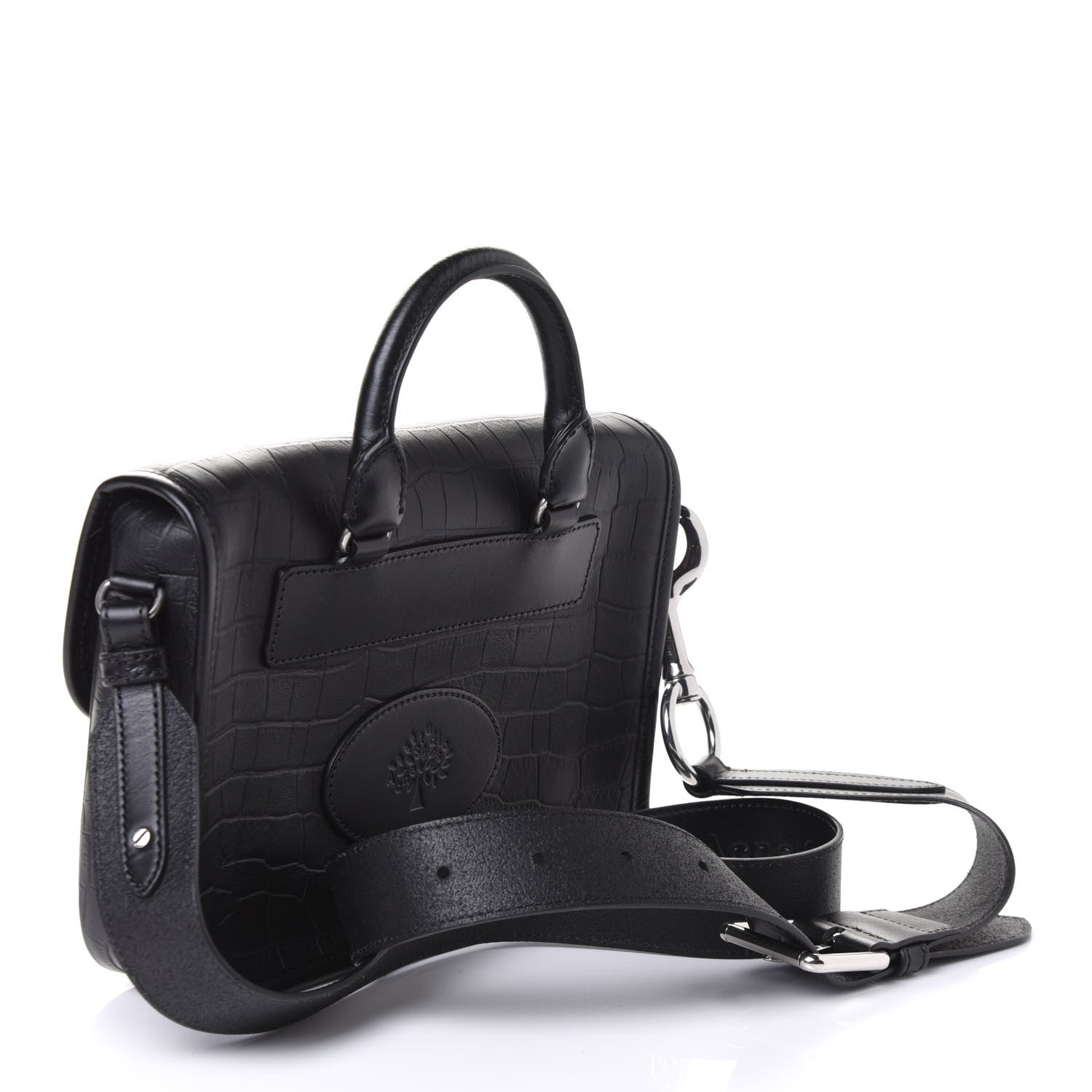Mulberry x ACNE STUDIOS Crocodile Embossed Calfskin Messenger Bag Black 2 of 4