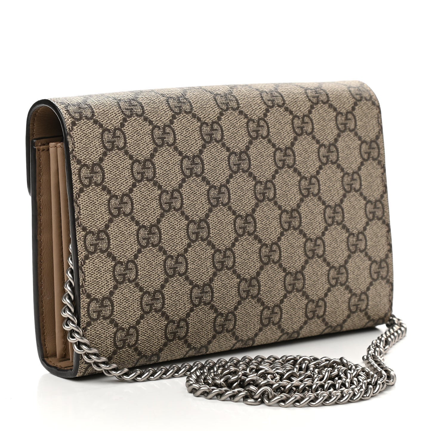 GG Supreme Monogram Mini Dionysus Chain Wallet Beige Taupe