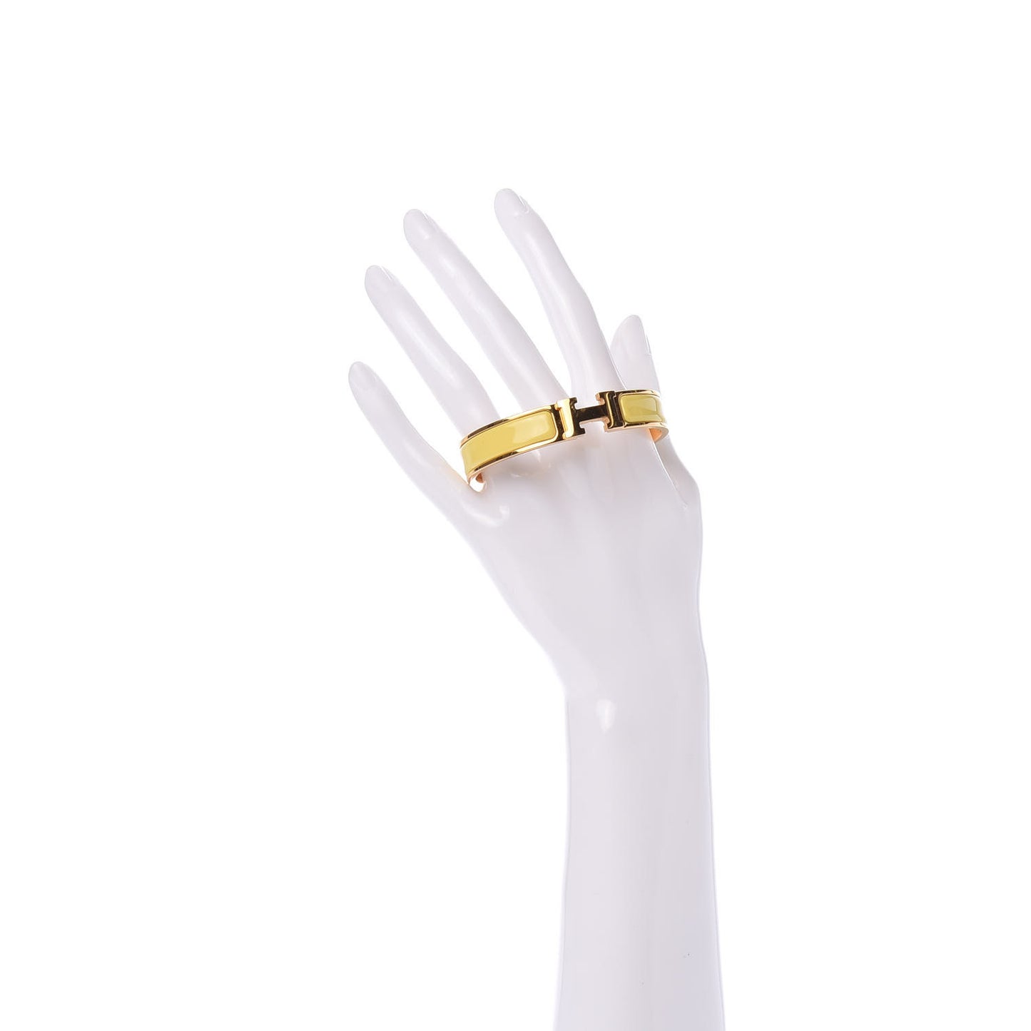 Enamel Narrow Clic Clac H Bracelet GM Jaune D'Or