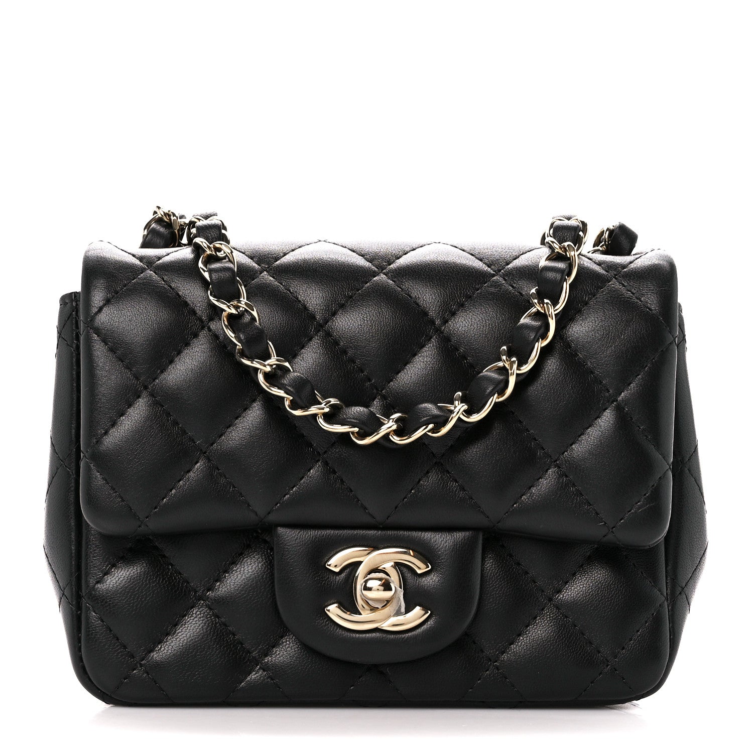 Chanel Lambskin Quilted Mini Square Flap Black 1 of 12