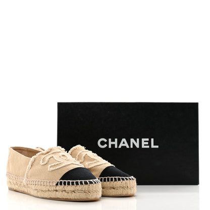Chanel Linen CC Espadrilles 36 Beige Black 13 of 13