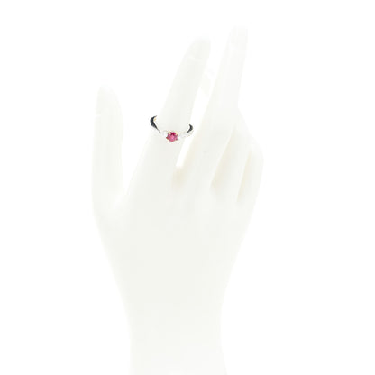Tiffany Platinum 18K Yellow Gold Diamond Ruby Three-Stone Ring 52 6 2 of 7