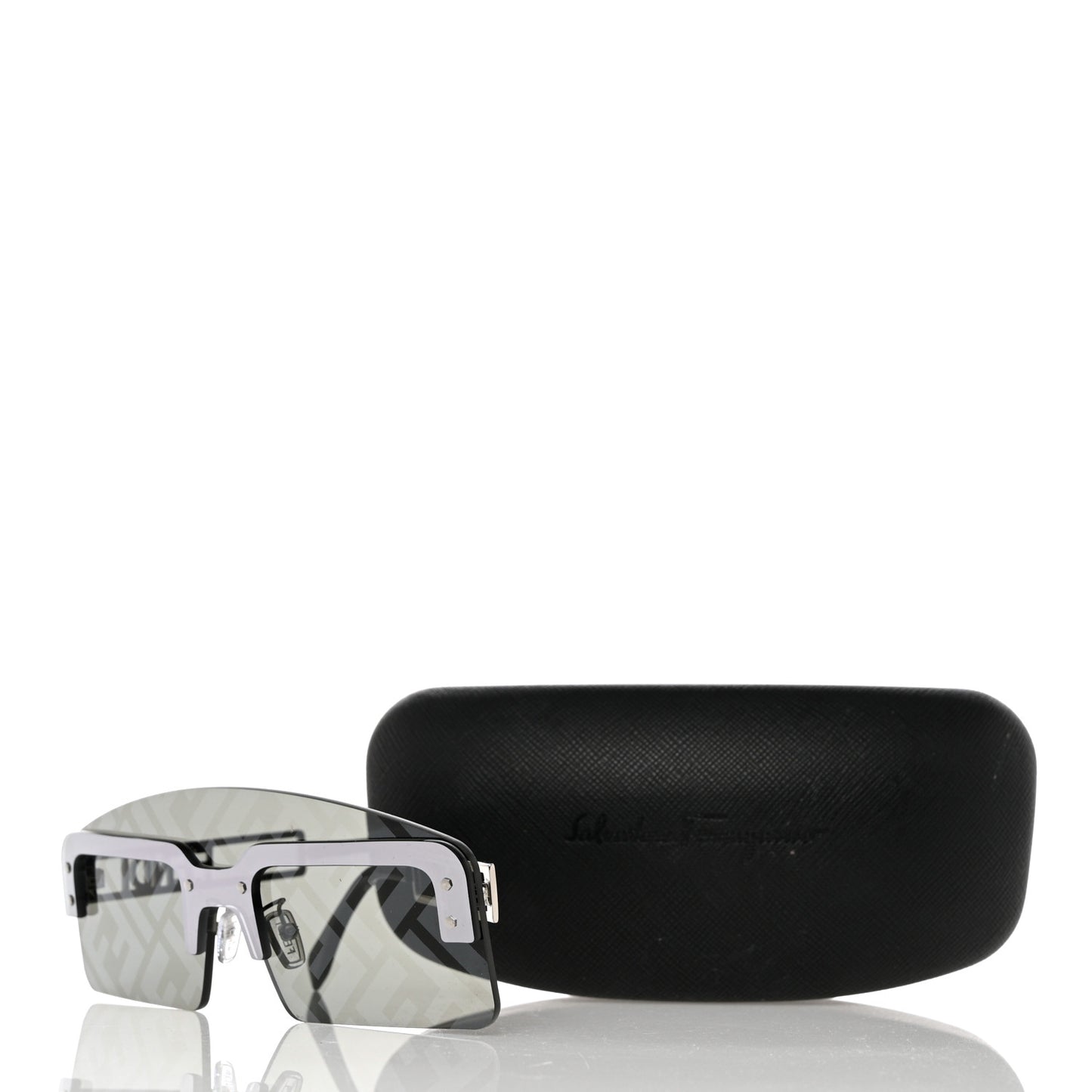 Metal Acetate The Technicolor FF Shield Sunglasses FE40023U Shiny Palladium Smoke Mirror