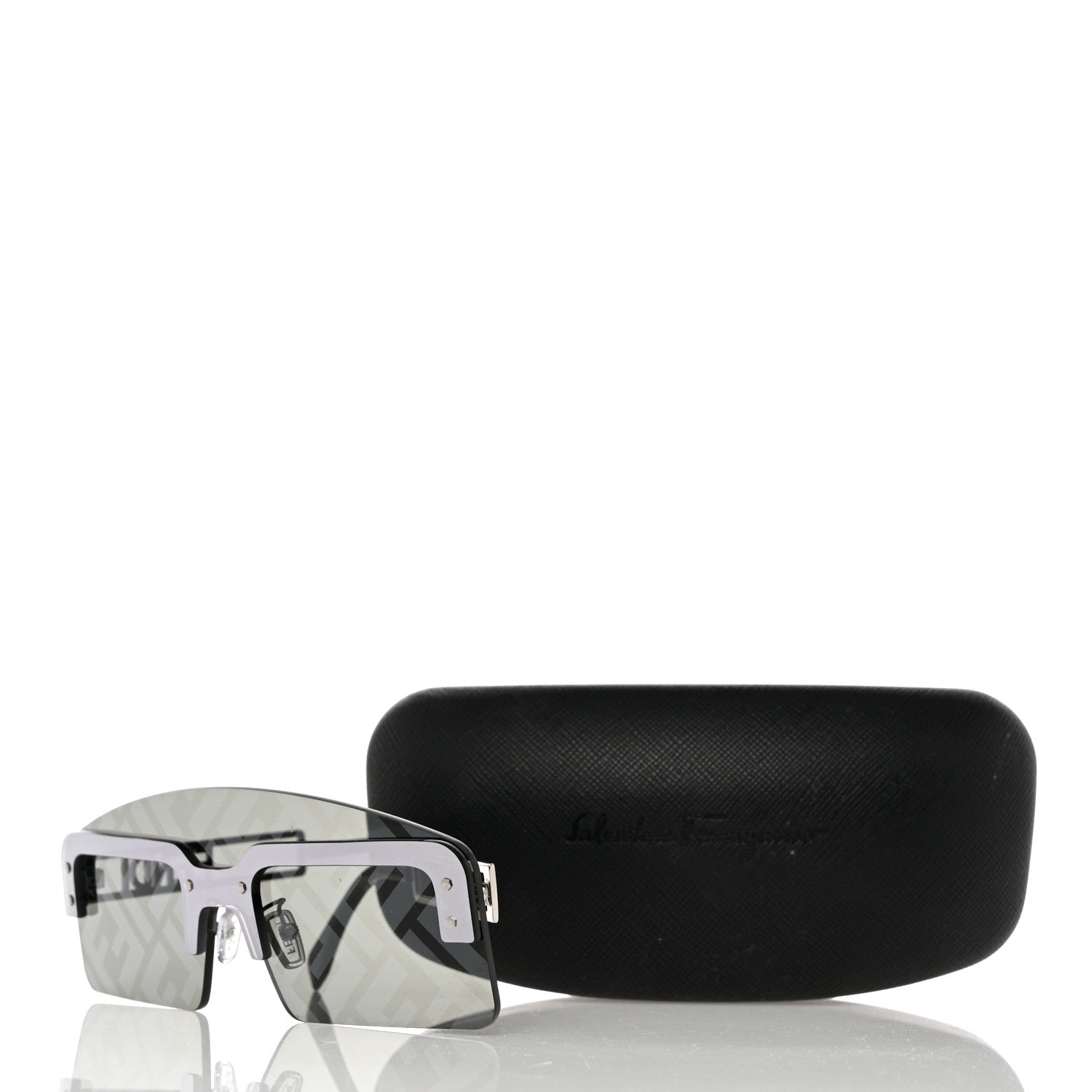 Fendi Metal Acetate The Technicolor FF Shield Sunglasses FE40023U Shiny Palladium Smoke Mirror 8 of 8