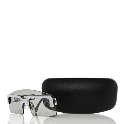 Fendi Metal Acetate The Technicolor FF Shield Sunglasses FE40023U Shiny Palladium Smoke Mirror 8 of 8