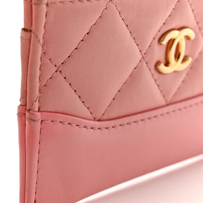 Chanel Aged Calfskin Quilted Gabrielle Card Holder Wallet Light Pink 11 of 11