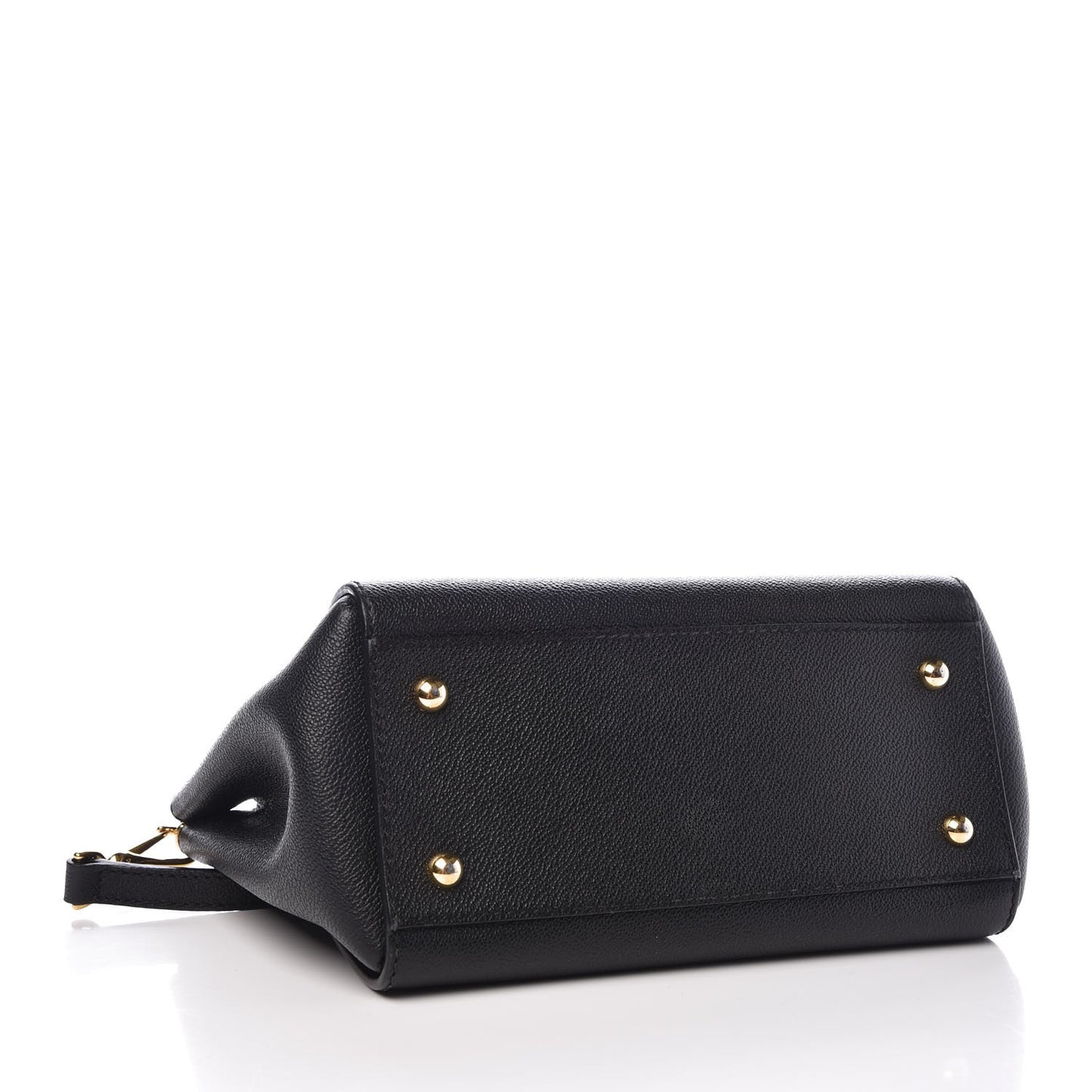 Soft Grain Calfskin Small Buckle Tote Black
