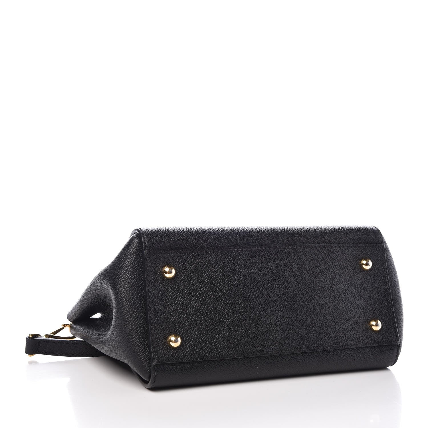 Burberry Soft Grain Calfskin Small Buckle Tote Black 5 of 9