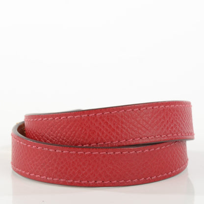 Hermes Epsom Kelly Double Tour Bracelet S Rouge Casaque 3 of 7