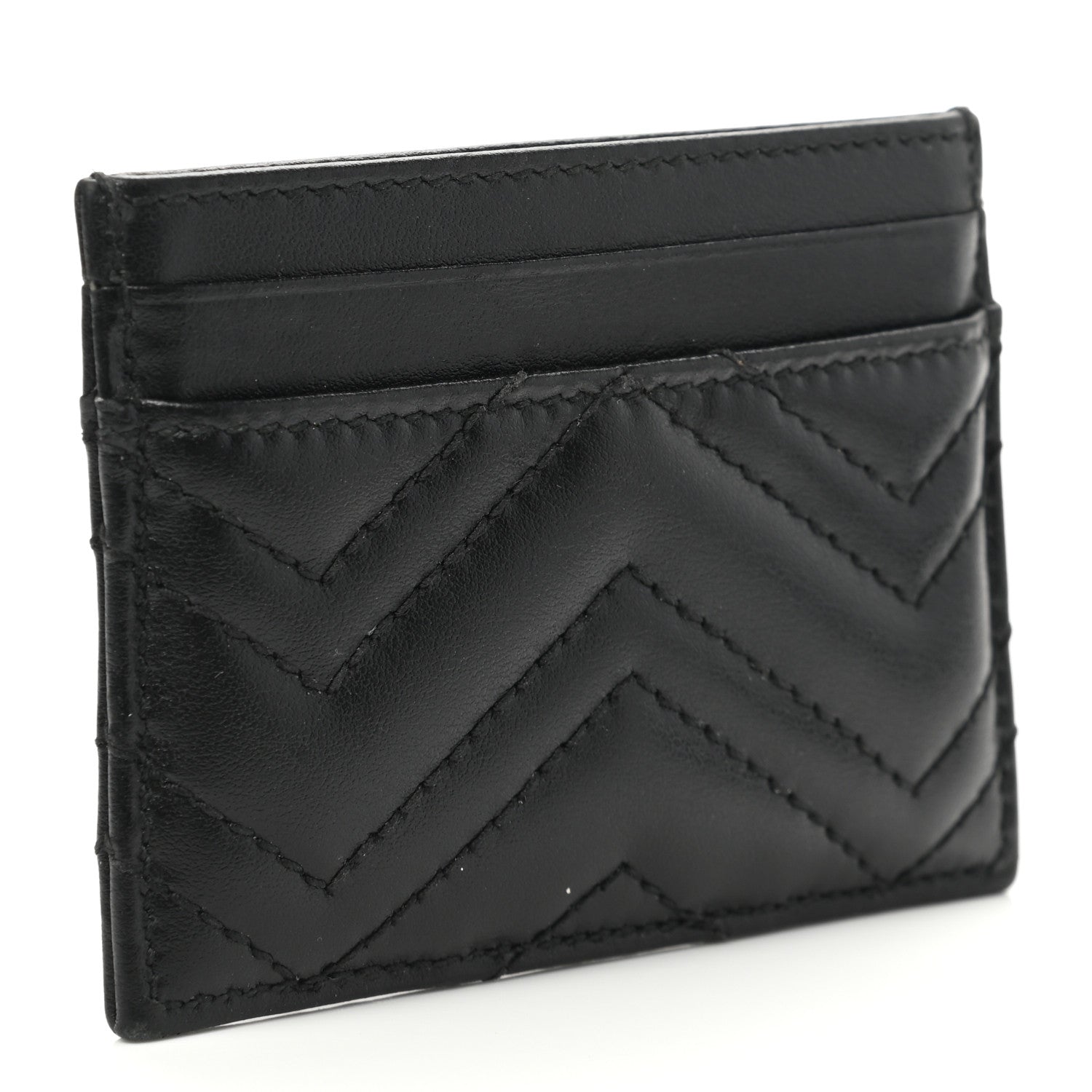 Gucci Calfskin Matelasse GG Marmont Card Holder Black 3 of 7