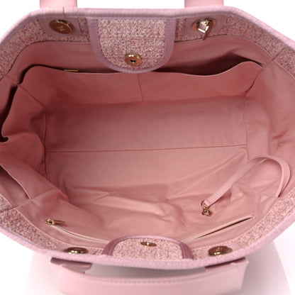 Chanel Lurex Boucle Deauville Medium Tote Pink 5 of 11