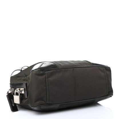 Prada Tessuto Nylon Calfskin Shoulder Bag Mimetico Moro 3 of 4