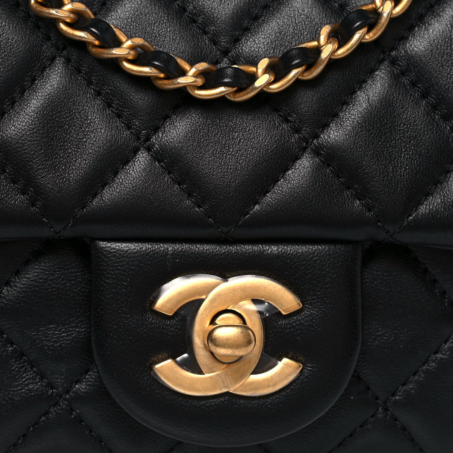 Chanel Lambskin Quilted Mini Rectangular Pearl Crush Flap Black 8 of 15