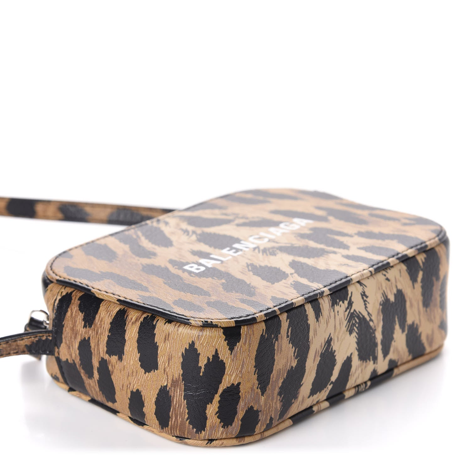Balenciaga Calfskin Printed Leopard XS Everyday Camera Bag Beige White 4 of 10