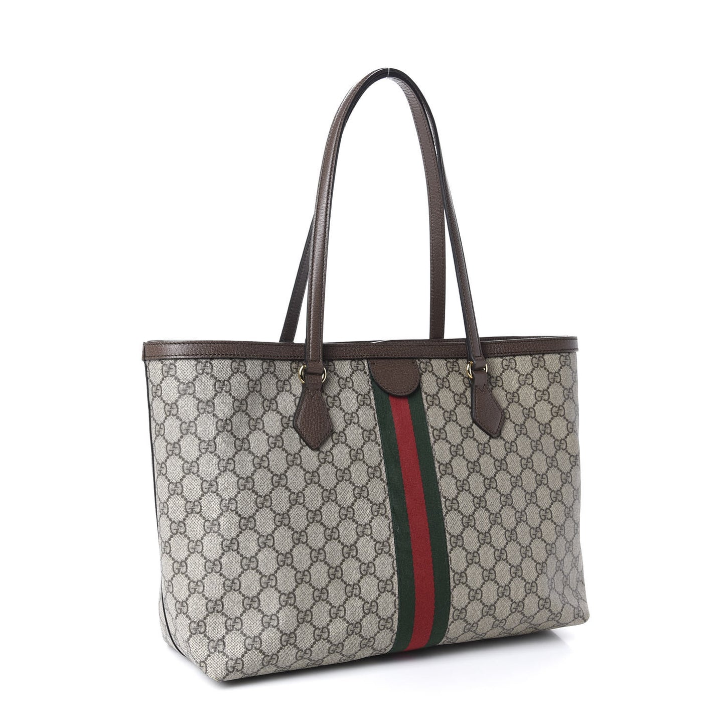 GG Supreme Monogram Medium Ophidia Shopping Tote Brown