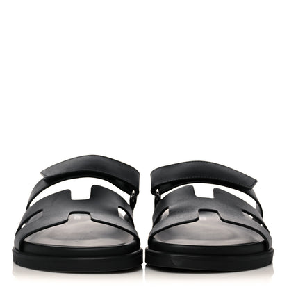 Hermes Calfskin Womens Chypre Sandals 38 Black 2 of 11