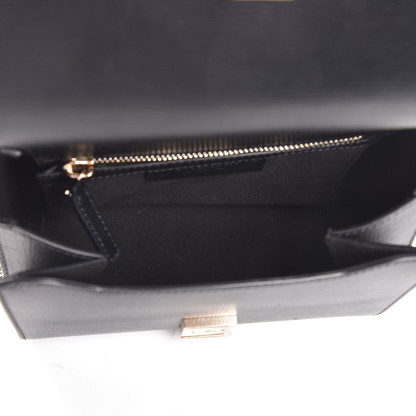 Textured Calfskin Mini Pandora Box Chain Crossbody Bag Black
