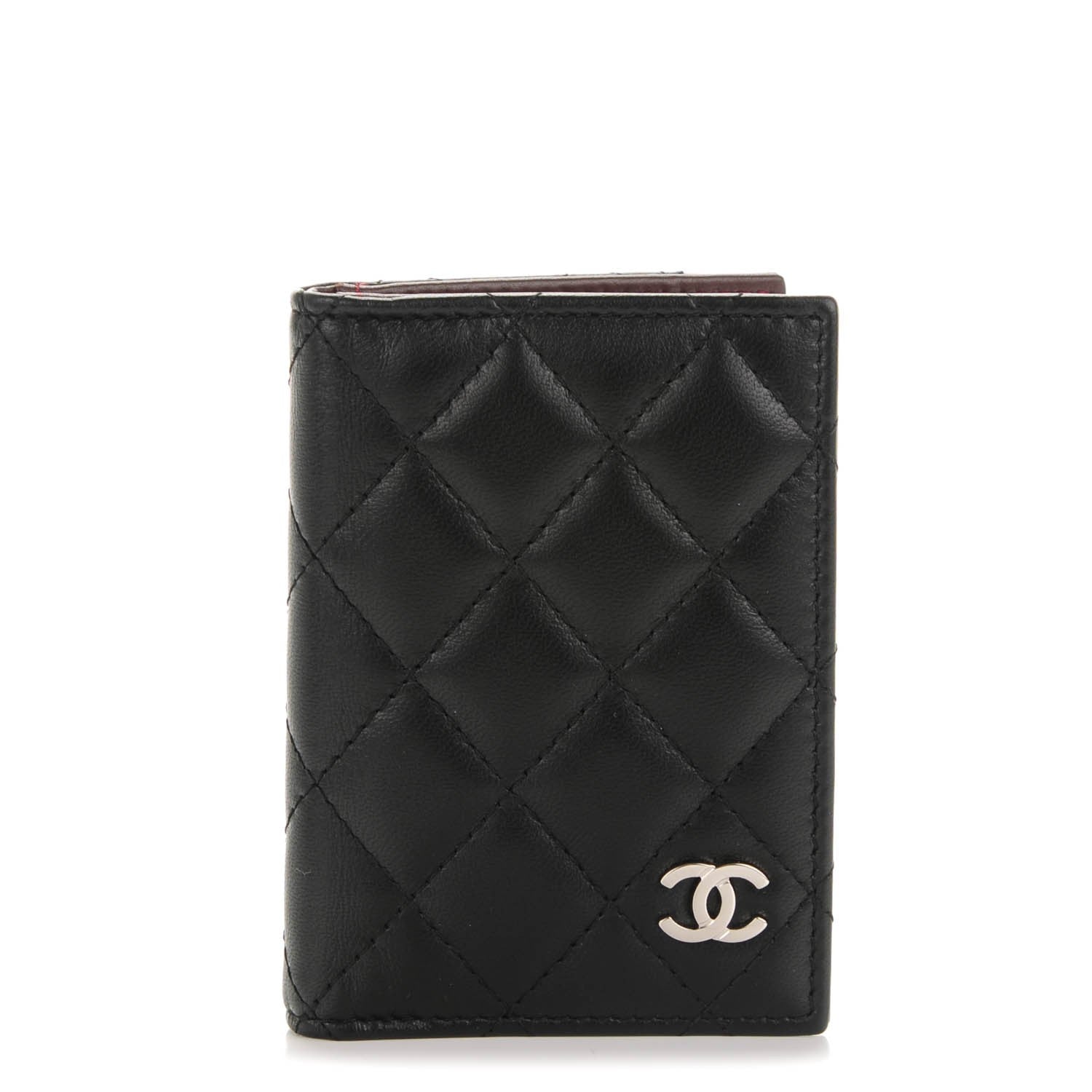Chanel Lambskin Quilted Card Holder Wallet Black 1 of 7