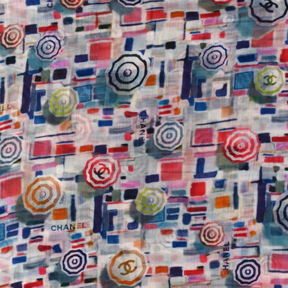 Chanel Cashmere CC Umbrella Stole Navy Multicolor 4 of 4