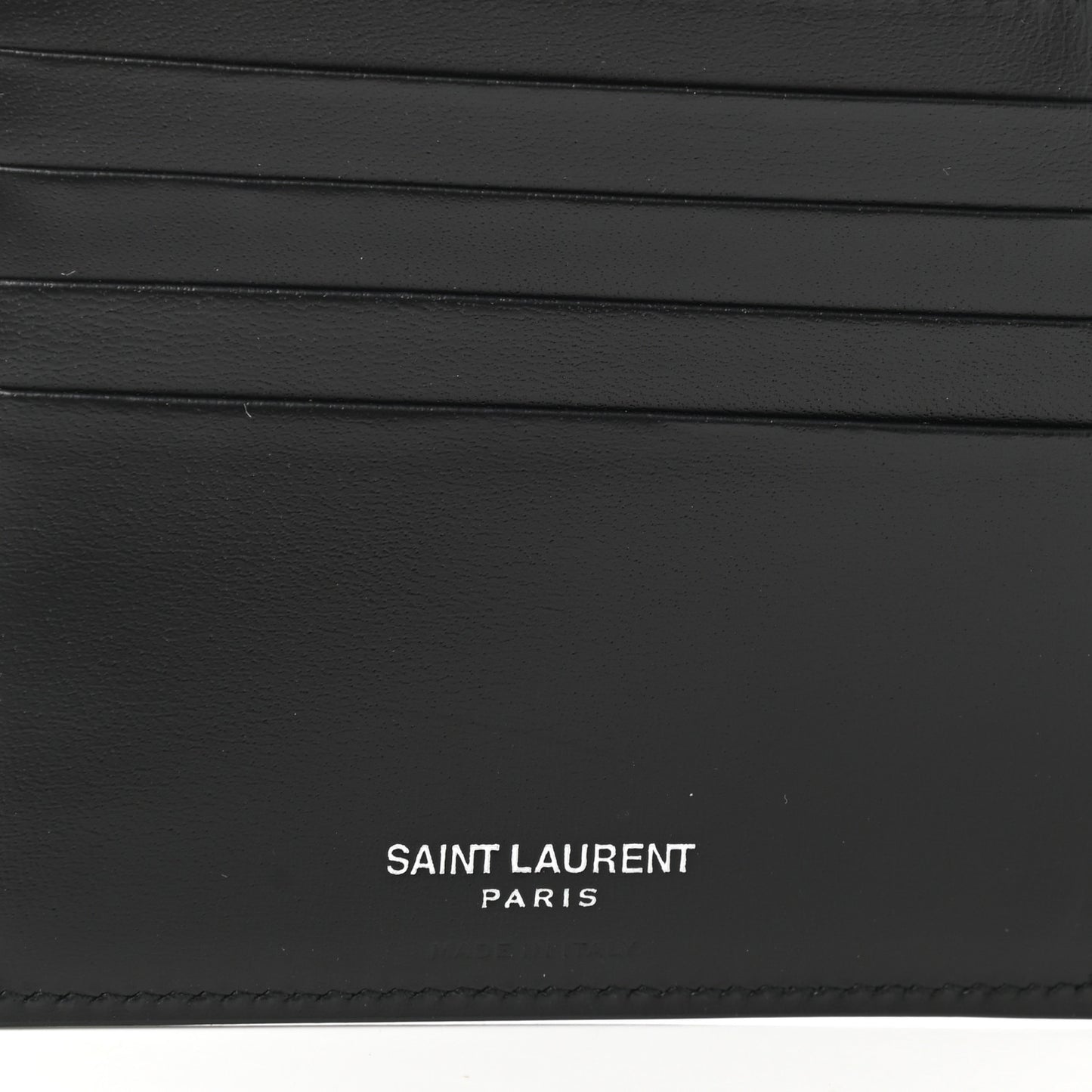 Matte Calfskin Tiny Cassandre East West Wallet Black