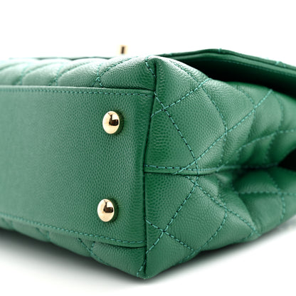 Chanel Caviar Quilted Mini Coco Handle Flap Green 10 of 11