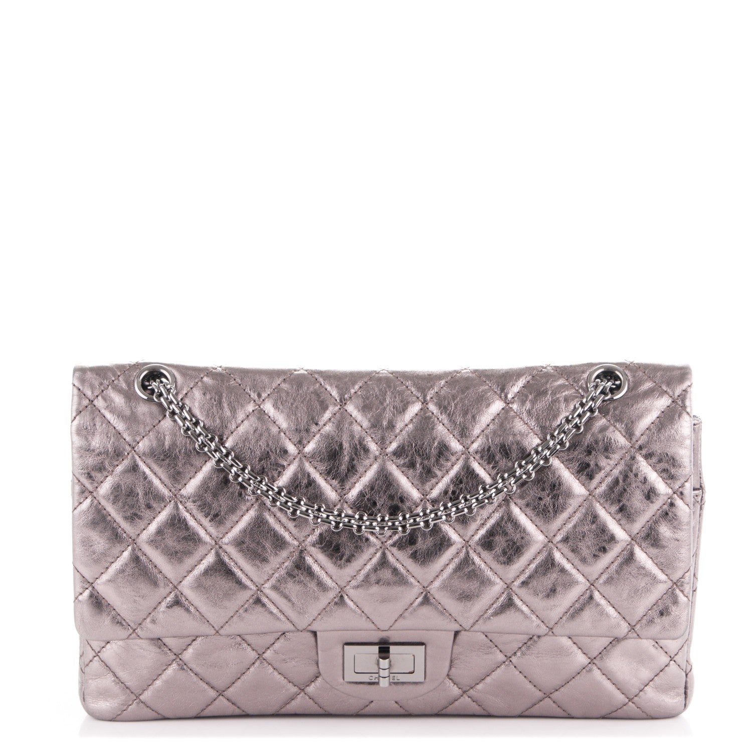Chanel Metallic Aged Calfskin Quilted 2.55 Reissue 226 Flap Dark Silver 1 of 7