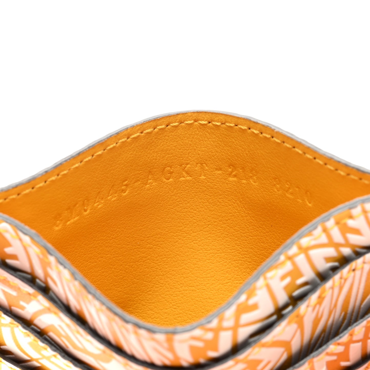 X SARAH COLEMAN Vitello Liberty Ceylon F is Fendi Micro FF Vertigo Embossed Card Holder Mimosa White
