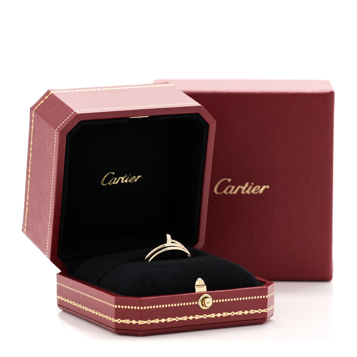 Cartier 18K Yellow Gold Diamond Double Juste Un Clou Ring 58 8.25 6 of 6