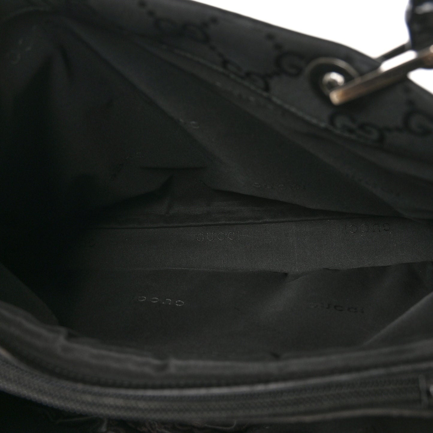 Nylon Monogram Bamboo Handle Bag Black