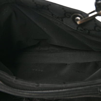 Gucci Nylon Monogram Bamboo Handle Bag Black 5 of 11