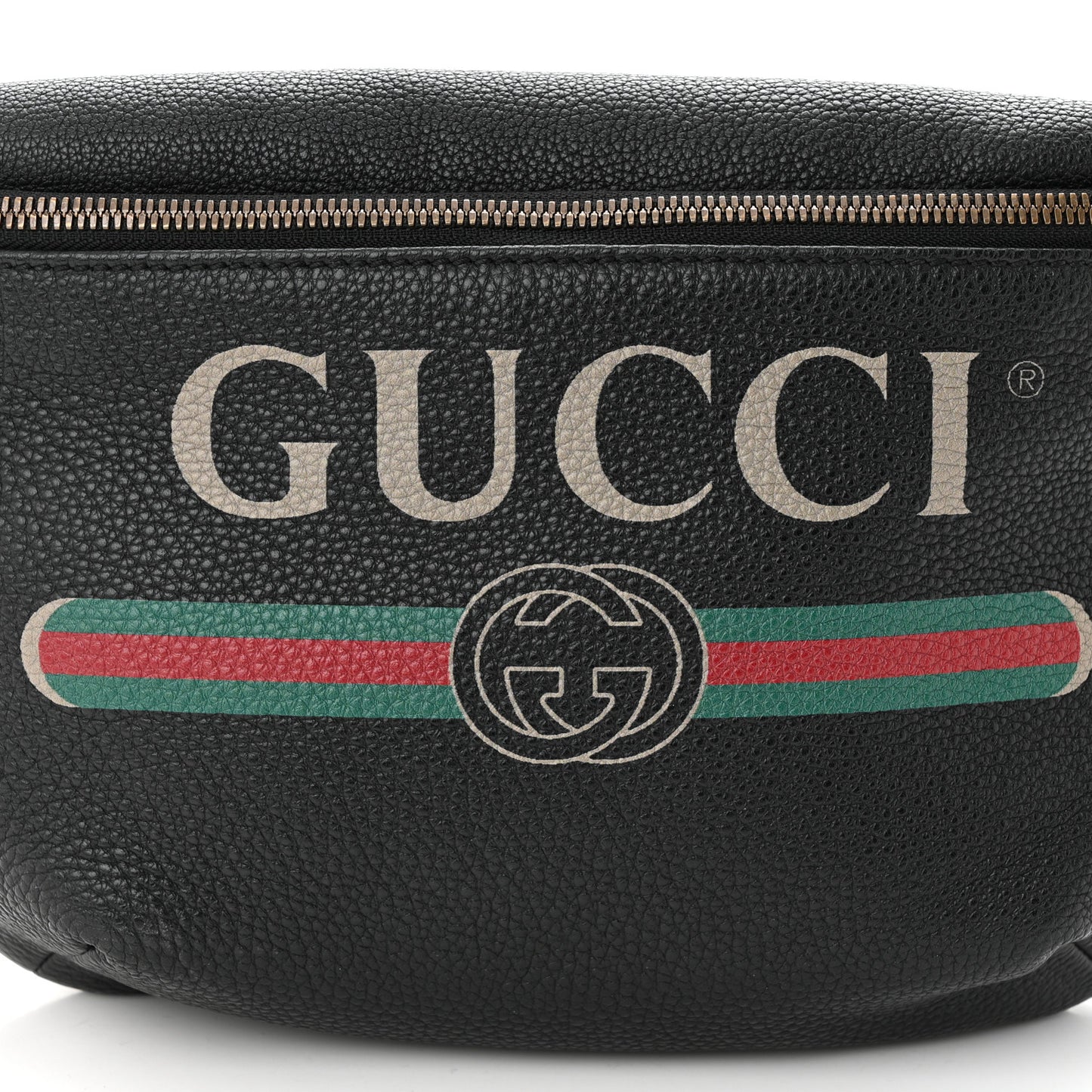 Grained Calfskin Logo Belt Bag Black