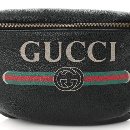 Gucci Grained Calfskin Logo Belt Bag Black 8 of 10