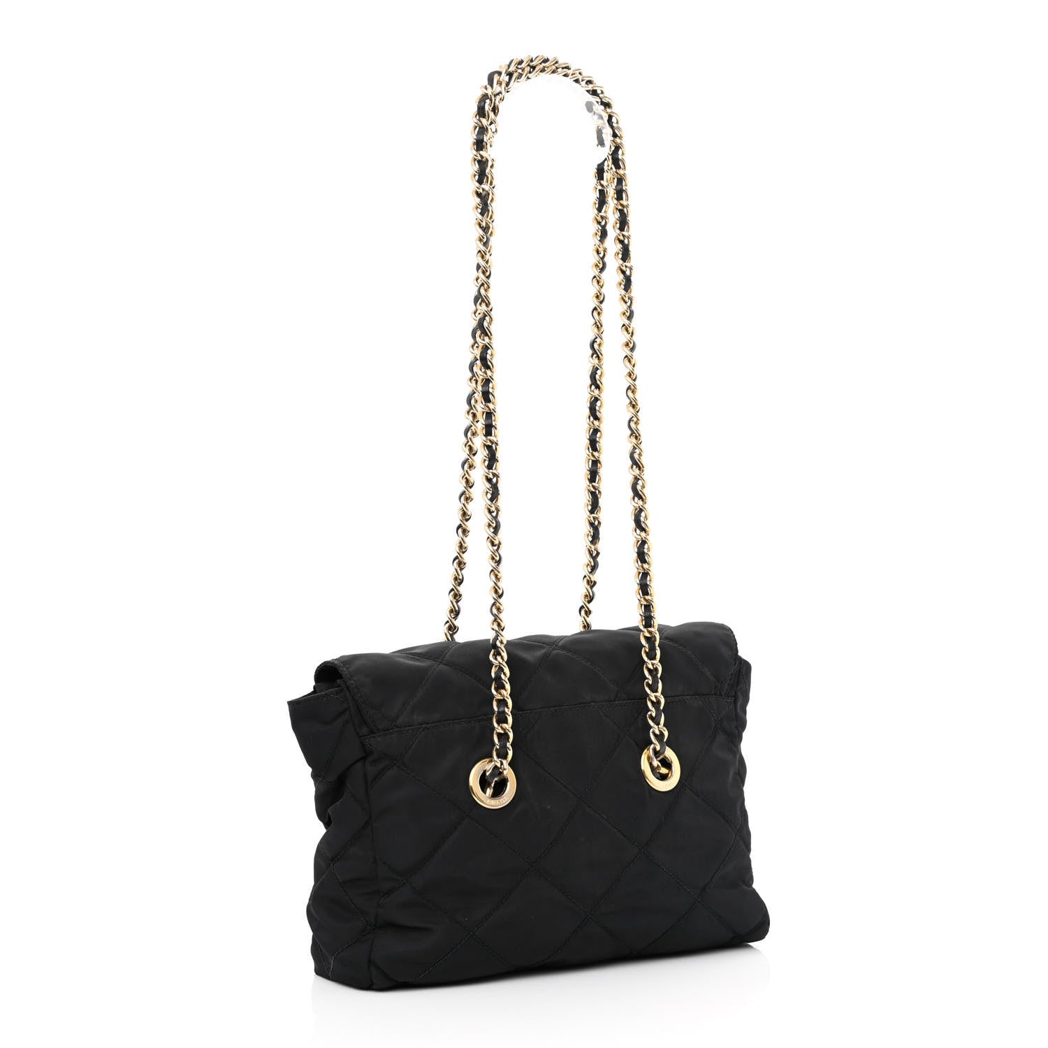 Prada Nylon Tessuto Impuntu Quilted Flap Shoulder Bag Black 3 of 9