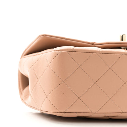 Chanel Lambskin Quilted Mini Top Handle Rectangular Flap Beige 9 of 11