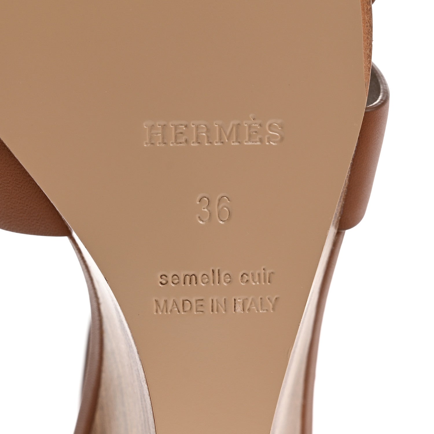 Hermes Calfskin Legend Wedge Sandals 36 Gold 8 of 8