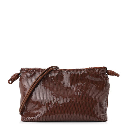 Loewe Sequin Medium Flamenco Knot Clutch Chocolate 1 of 10