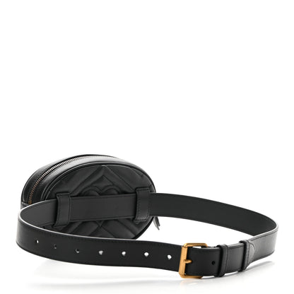 Gucci Calfskin Matelasse GG Marmont Belt Bag 85 34 Black 3 of 13