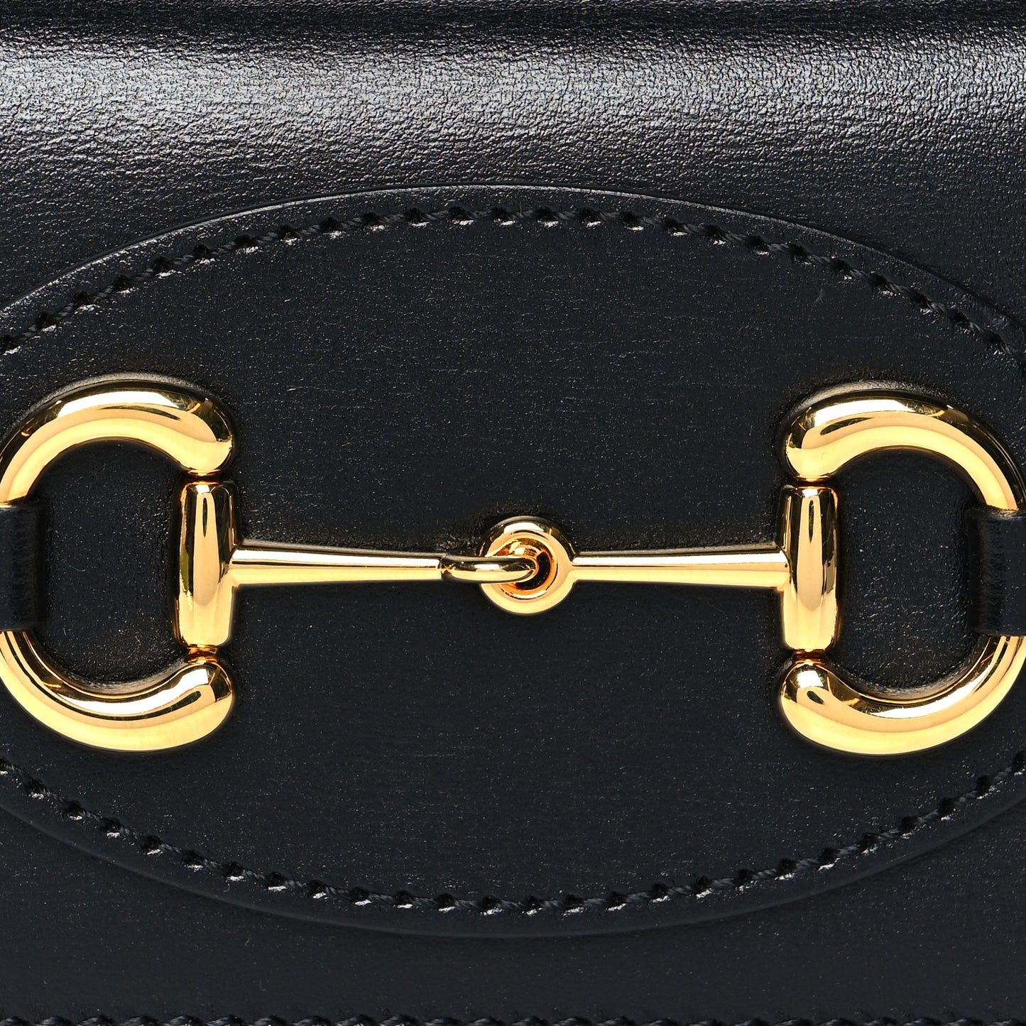 Boarded Plutone Calfskin Horsebit 1955 Tri Fold Wallet Black