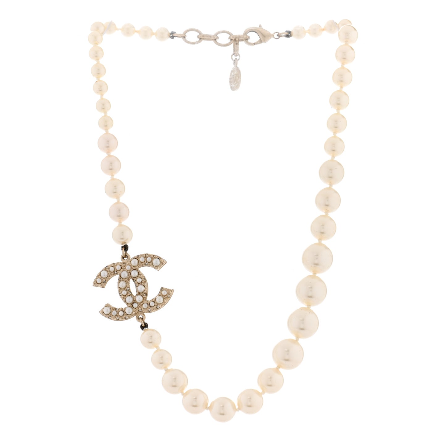 Pearl CC 100th Anniversary Necklace Light Gold