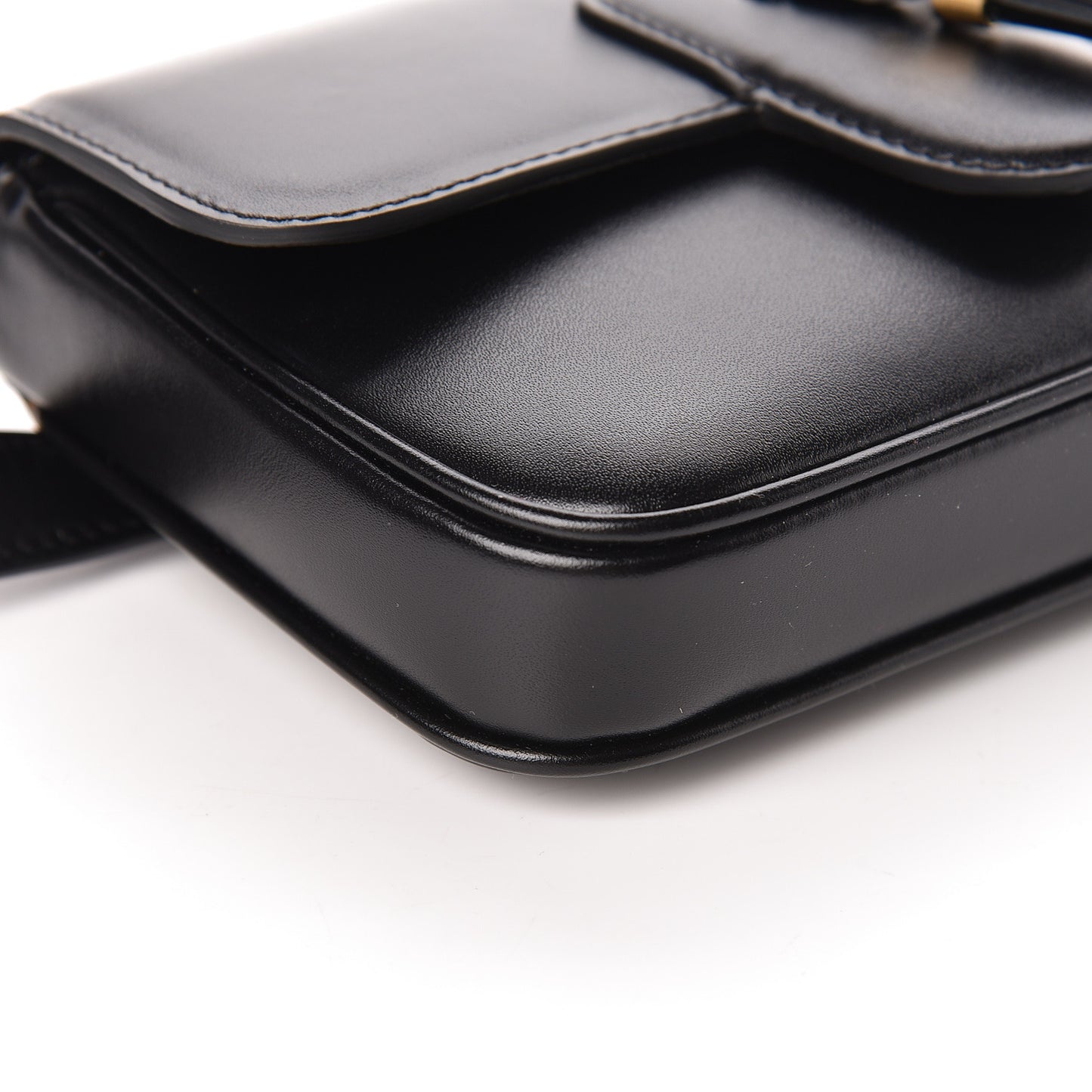 Smooth Calfskin Tassel Belt Bag Black