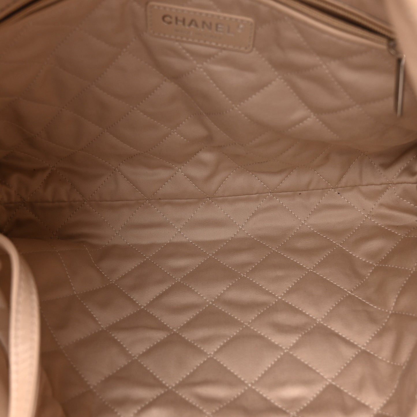 Shiny Calfskin Quilted Small Chanel 22 Beige