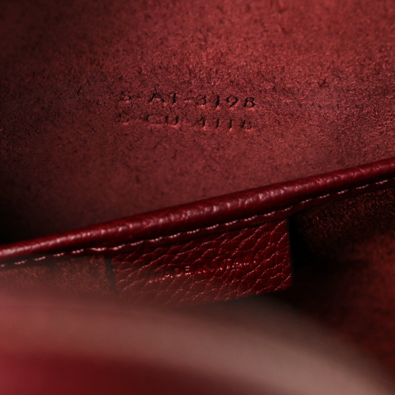 Celine Drummed Calfskin Nano Luggage Light Burgundy 6 of 10