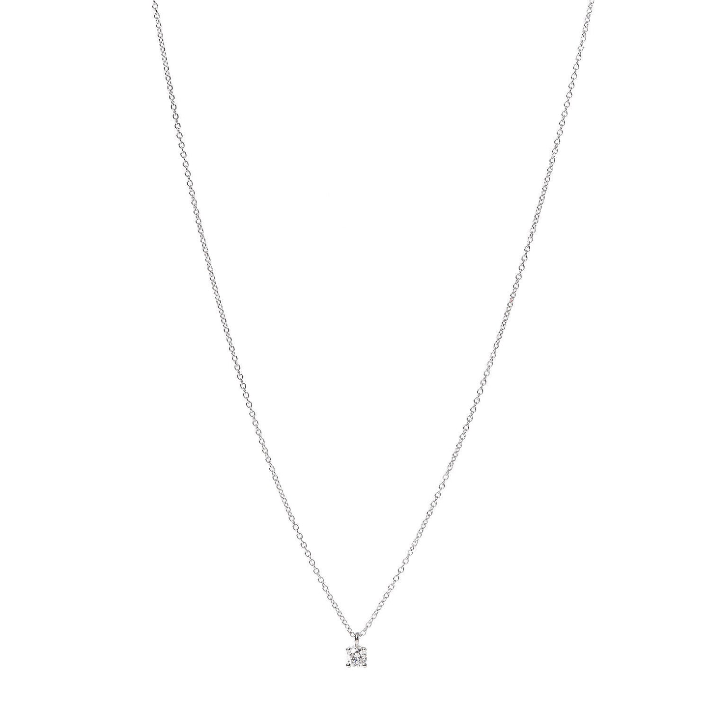 Platinum Diamond .17ct Solitaire Pendant Necklace