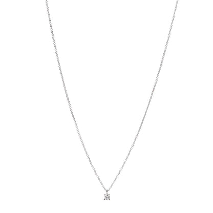 Tiffany Platinum Diamond .17ct Solitaire Pendant Necklace 1 of 6