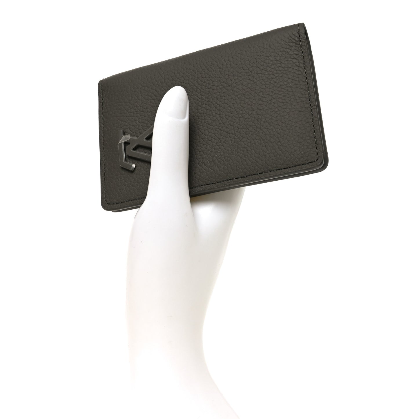 Grained Calfskin Aerogram Pocket Organizer Khaki
