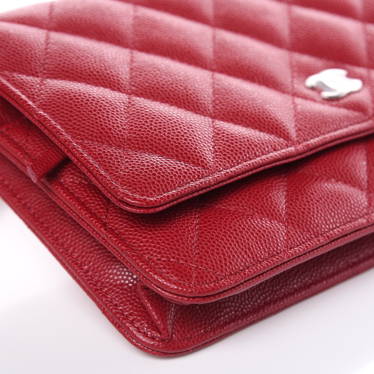 Chanel Caviar Quilted Wallet On Chain WOC Dark Pink 9 of 12
