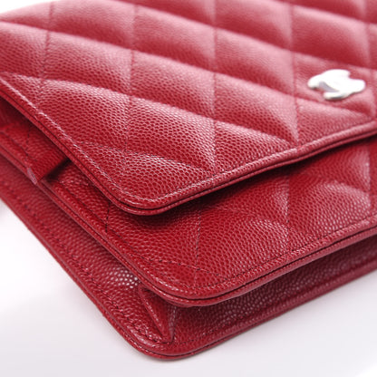 Chanel Caviar Quilted Wallet On Chain WOC Dark Pink 9 of 12