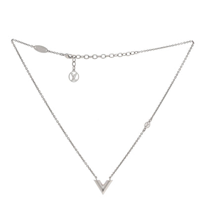 Louis Vuitton Metal Essential V Supple Necklace Silver 3 of 7