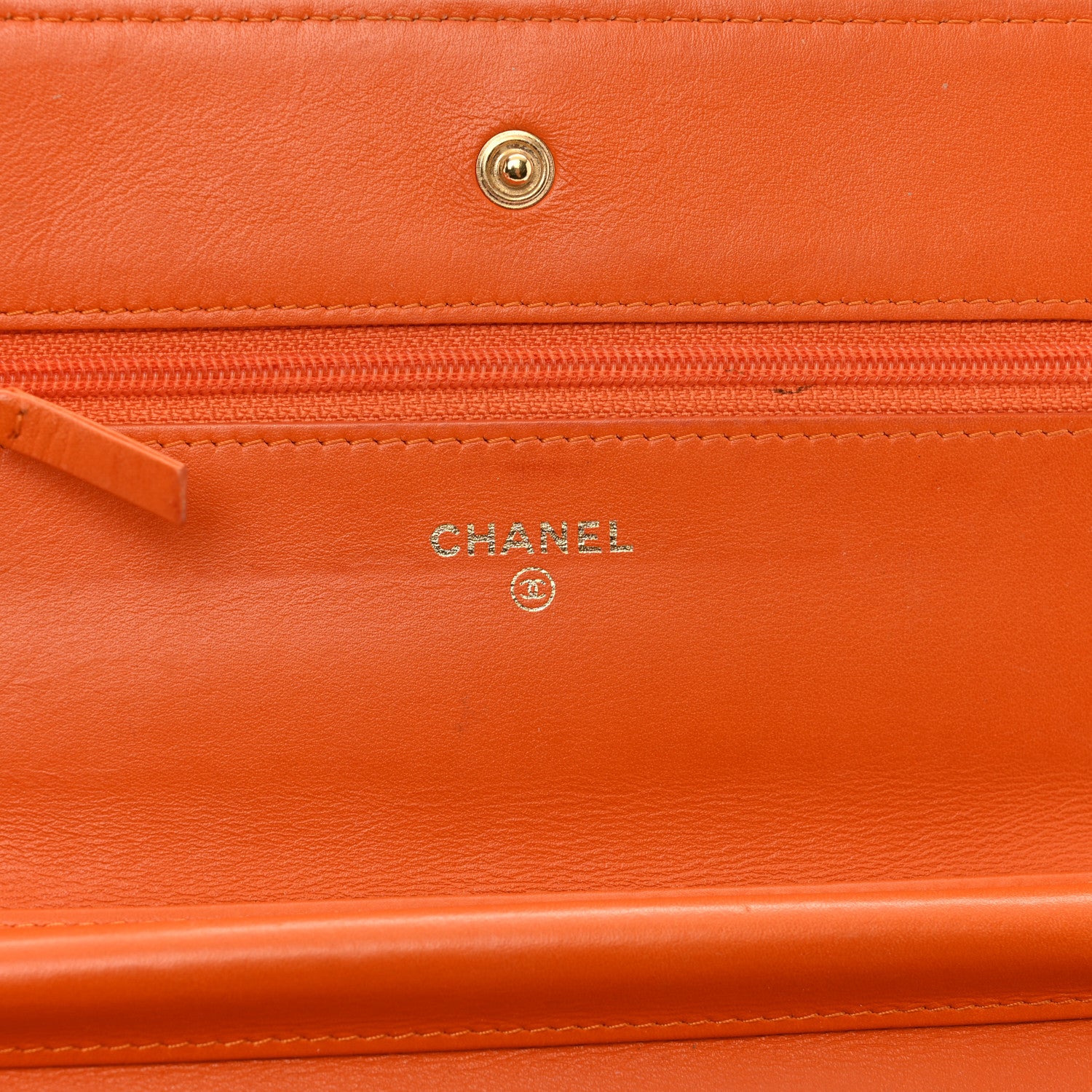 Chanel Snakeskin Wallet On Chain WOC Orange 7 of 14