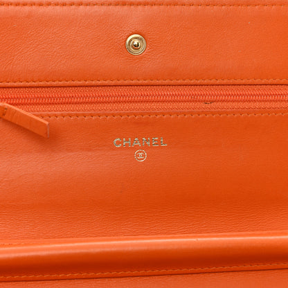 Chanel Snakeskin Wallet On Chain WOC Orange 7 of 14